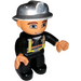 LEGO Firefighter with Flesh Hands and Silver Helmet Duplo Figure