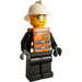 LEGO Feuerwehrmann mit Sicherheitsweste Minifigur mit Aufkleber