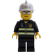 LEGO Firefighter with Silver Helmet Minifigure