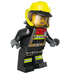 LEGO Firefighter with Vibrant Yellow Firefighter Helmet and Glasses Minifigure