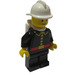 LEGO Firefighter with white fire helmet and white airtanks Minifigure