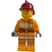 LEGO Firefighter with Yellow Suit and Red Helmet Minifigure