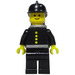 LEGO Fireman mit Luft Panzer, Schwarz Feuer Helm und Stickered Uniform Minifigur