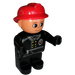 LEGO Fireman mit Schwarz oben und rot Helm ohne Moustache Duplo Abbildung