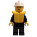 LEGO Fireman with Black Uniform and Life Jacket Minifigure