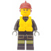 LEGO Feuerwehrmann mit Dunkelrot Helm und Schwimmweste Minifigur