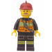 LEGO Brandweerman met Donkerrood Helm Minifiguur