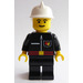 LEGO Fireman avec Flamme Badge Zipper et blanc Feu Casque Figurine