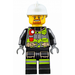 LEGO Fireman with Helmet and Beard Minifigure