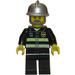 LEGO Fireman with Metallic Silver Helmet Minifigure