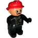 LEGO Fireman met Rood Helm en Moustache Duplo Figuur
