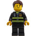 LEGO Feuerwehrmann mit Reflektierende Streifen und Golden Abzeichen, Zerzaustes Haar Minifigur