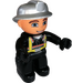LEGO Fireman with Silver Helmet and Black Hands Duplo Figure
