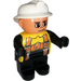 LEGO Fireman met suspenders en Vlam Top Duplo Figuur