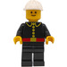 LEGO Brandweerman met Wit Bouw Helm Minifiguur