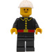 LEGO Fireman met Wit Bouw Helm minifiguur