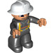 LEGO Fireman avec blanc Casque et Moustache Duplo Figure avec des mains de chair