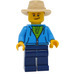 LEGO Fisherman met Dark Azure Hoodie minifiguur
