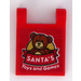 LEGO Flag 2 x 2 with Teddy Bear and &#039;SANTA&#039;S Toys and Games&#039; Sticker with Flared Edge (80326)