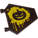 LEGO Flag 5 x 6 Hexagonal with Evil Pumpkin effect on Yellow Splatter Sticker with Thin Clips (51000)
