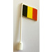 LEGO Flag on Flagpole with Belgium without Bottom Lip (776)