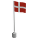 LEGO Vlag Aan Flagpole met Denmark zonder lip aan de onderzijde (776)