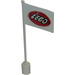 LEGO Flag on Flagpole with Lego Logo without Bottom Lip (776)