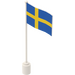 LEGO Vlag aan Flagpole met Sweden met lip aan de onderzijde (777)