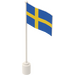 LEGO Drapeau sur Flagpole avec Sweden avec lèvre inférieure (777)