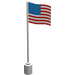 LEGO Flag on Flagpole with United States 48 stars without Bottom Lip (776)
