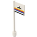LEGO Flag on Ridged Flagpole with Airport Logo Sticker (3596)