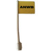 LEGO Flag on Ridged Flagpole with ANWB Sticker (3596)