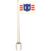 LEGO Flag on Ridged Flagpole with Coast Guard (3596)