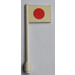 LEGO Flag on Ridged Flagpole with Japanese Flag Sticker (3596)