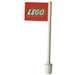 LEGO Flag on Ridged Flagpole with 'LEGO' on Red Background (3596)