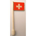 LEGO Flag on Ridged Flagpole with Switzerland Flag Sticker (3596)