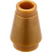 LEGO Flat Dark Gold Cone 1 x 1 with Top Groove (4589)