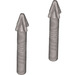LEGO Flat Silver 2 Harpoon Heads with 4 grooves on Sprue (10667 / 70750)