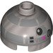 LEGO Flat Silver Brick 2 x 2 Round with Dome Top with R2-BHD Astromech Droid Head (with Axle Holder) (18841 / 33515)