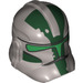 LEGO Argento satinato Clone Trooper Casco (Phase 2) con Verde Strisce (16191 / 47189)