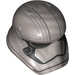 LEGO Flat Silver Curved Stormtrooper Helmet with Captain Phasma with Pointed Mouth (36847)