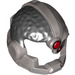 LEGO Flat Silver Cyborg Helmet with Black Hair and Red Dot (19191)