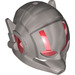 LEGO Flat Silver Helmet with Headphones and Transparent Red Visor (20917)