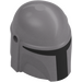 LEGO Flat Silver Helmet with Sides Holes with Mandalorian Black section (64220 / 105748)