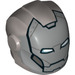 LEGO Flaches Silber Helm mit Smooth Vorderseite mit Silber Faceplate mit Weiß und Blau Augen (28631 / 69482)