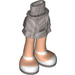 LEGO Effen Zilver Heup met Kort Dubbele Layered Skirt met Wit Shoes (92818)