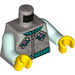 LEGO Flat Silver Jacket with Aqua Arms Torso (973 / 76382)