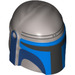 LEGO Flat Silver Minifigure Helmet with Blue and Dark Blue (13830 / 87610)