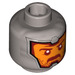 LEGO Flat Silver Nexo Knight Soldier - Trans-Neon Orange Armor Minifigure Head (Safety Stud) (3626 / 32884)