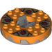 LEGO Argent plat Ninjago Spinner avec Orange Haut et Dark rouge Faces (98354)